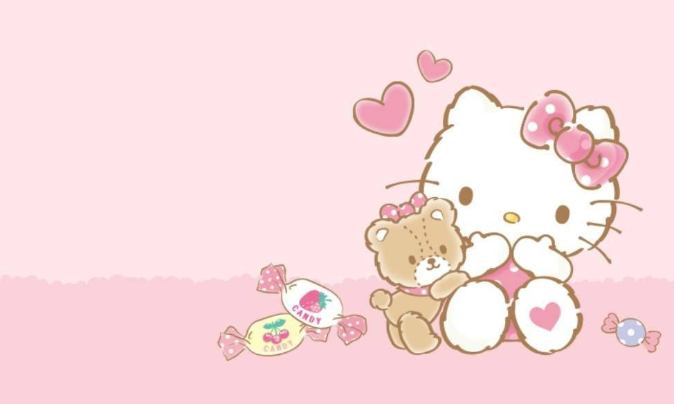 블로잉 어 키스 헬로 키티 에스테틱 배경화면