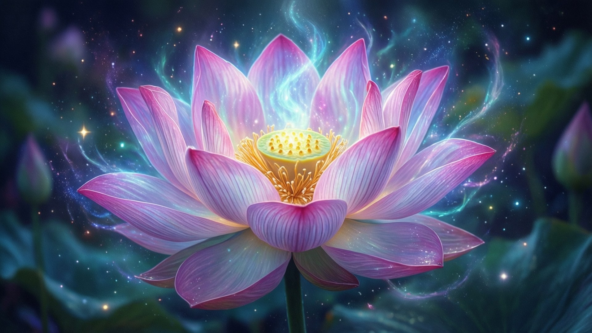 빛나는 연꽃의 꿈 배경화면