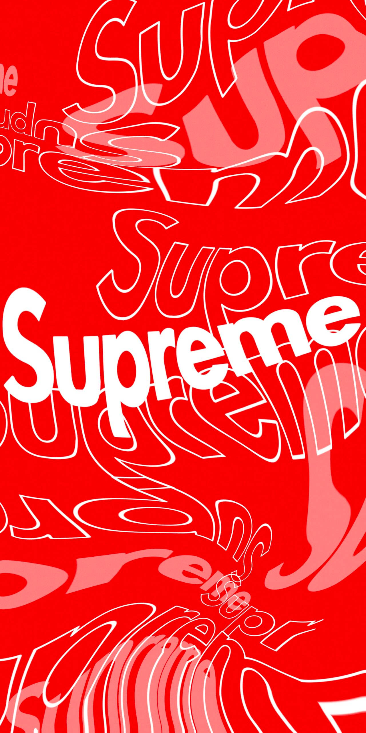 빨간 Supreme 물결 폰트 배경화면