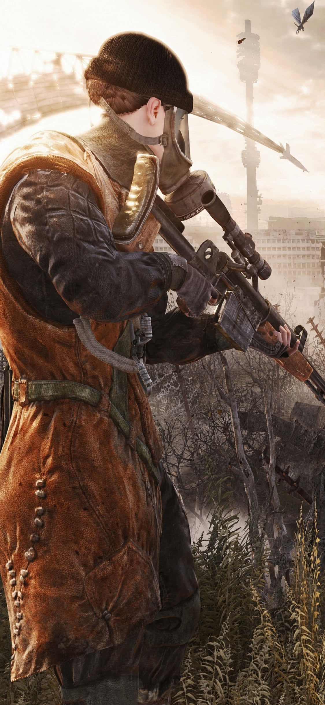 헌터 뒷모습 iPhone X Metro Last Light 배경화면