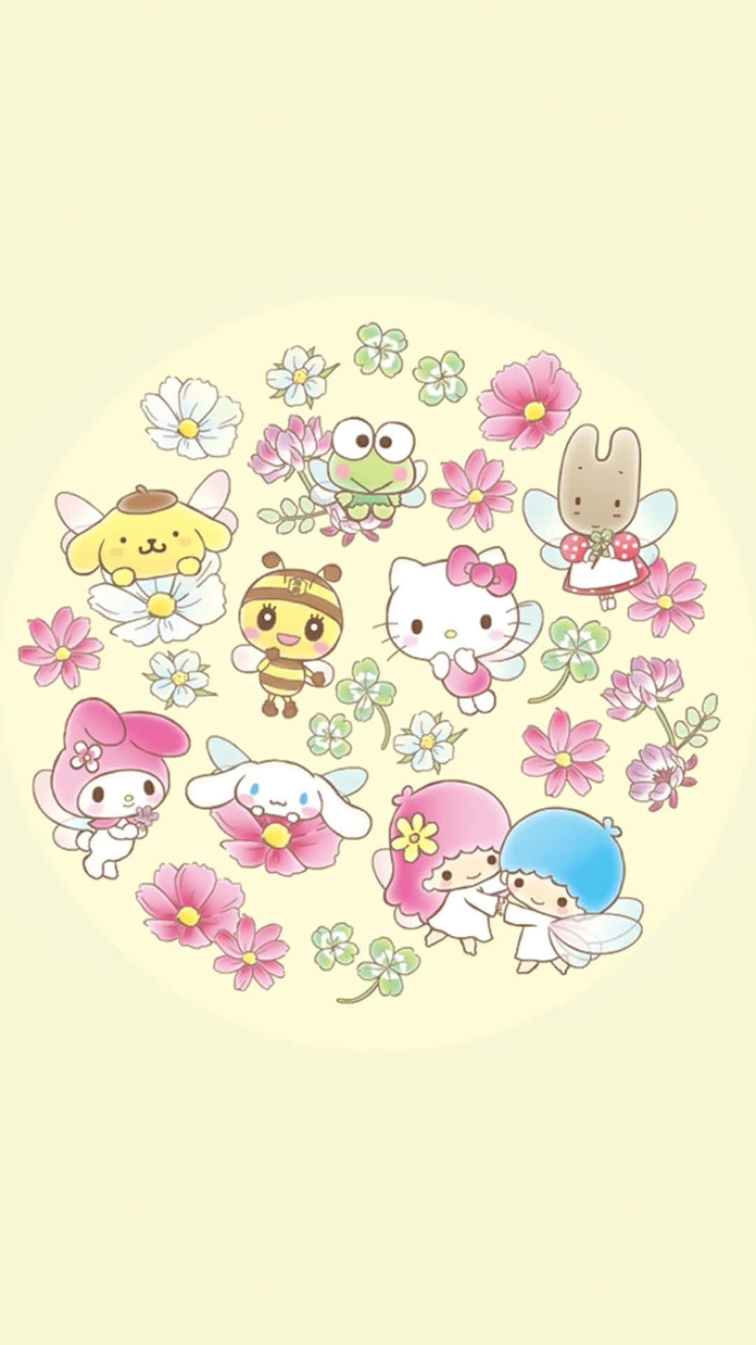 산리오 피피피 플라워 배경화면