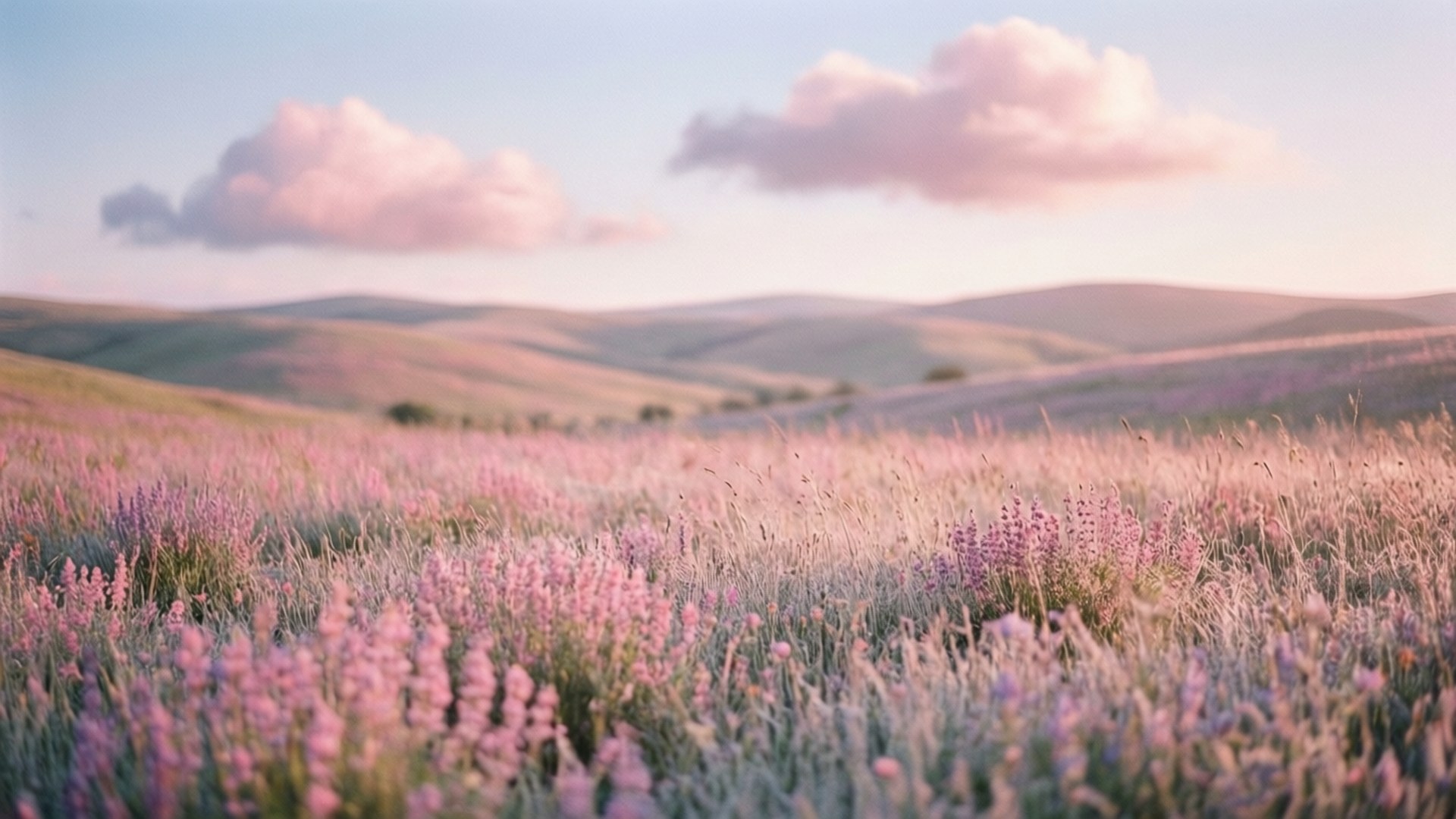 새벽의 파스텔 초원 배경화면