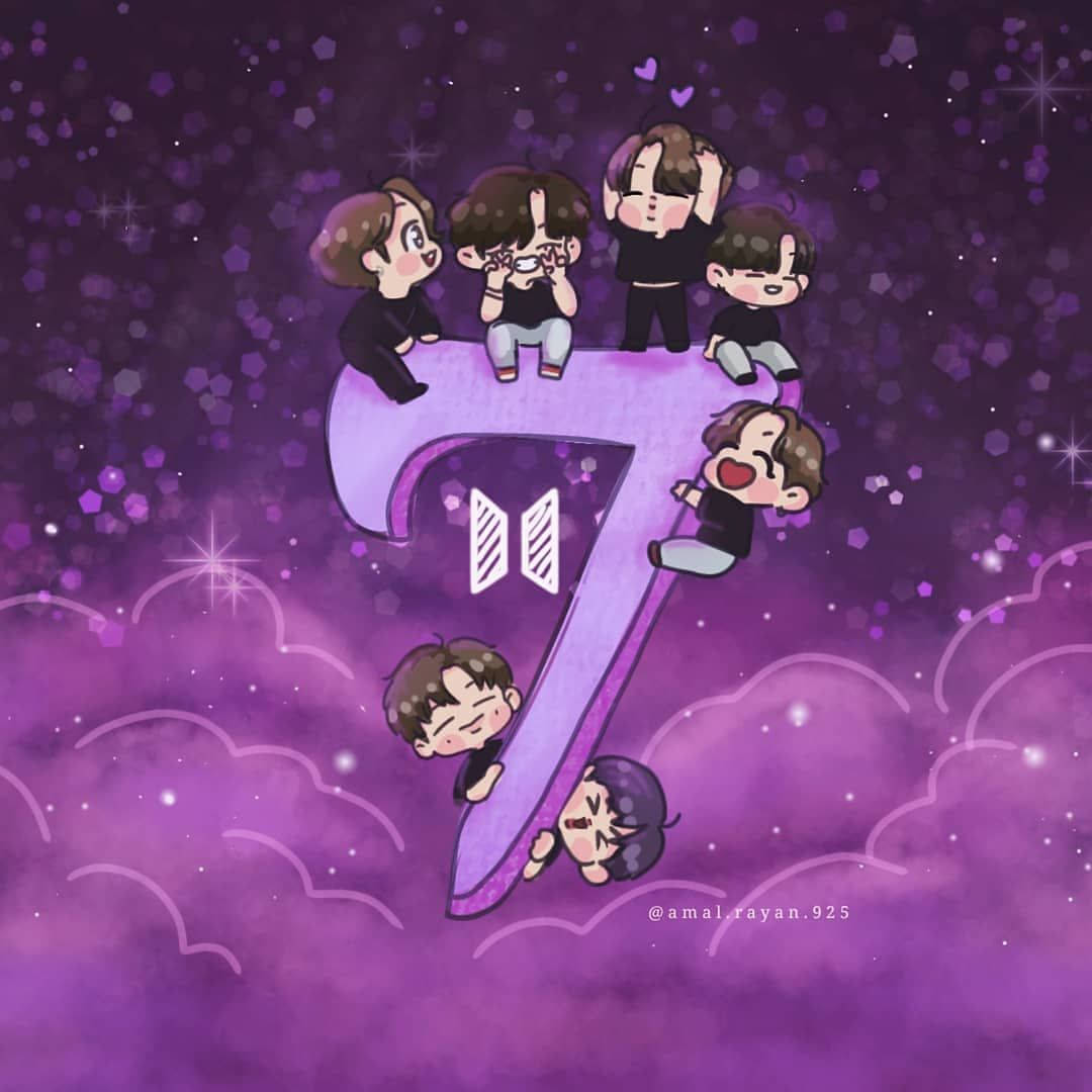 세븐 타이니 탄 파스텔 퍼플 배경화면