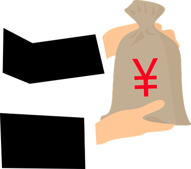 손에 쥔 엔화 자루 배경화면