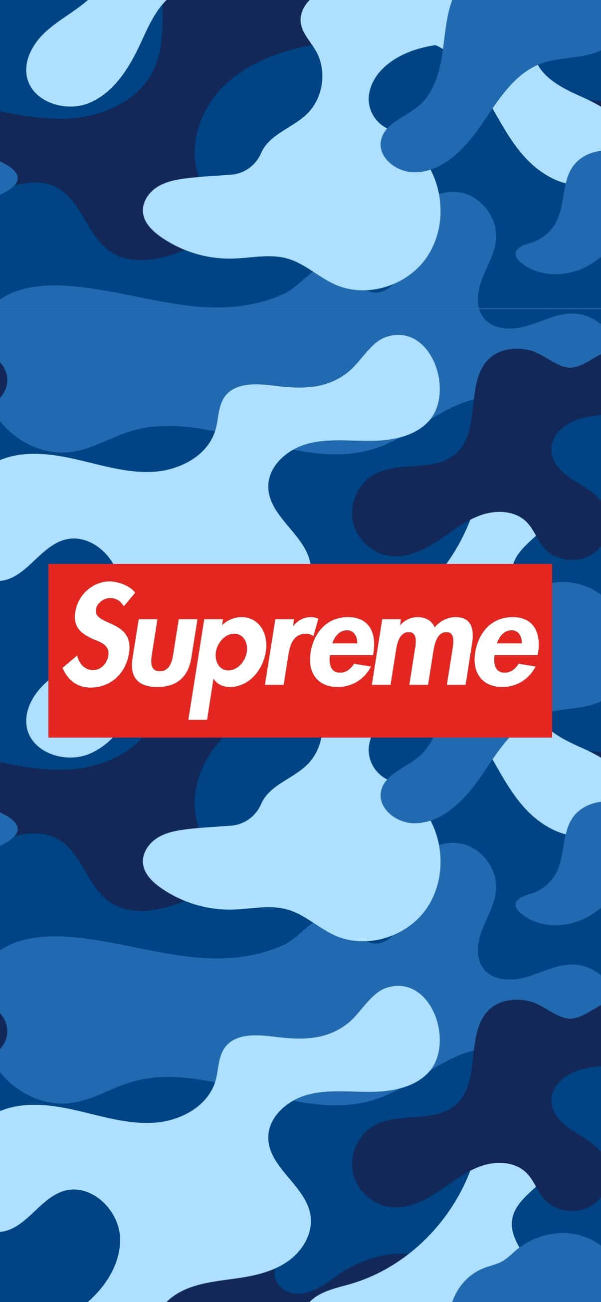 스타일리시한 블루 BAPE 카모 프린트의 클로즈업 사진 배경화면