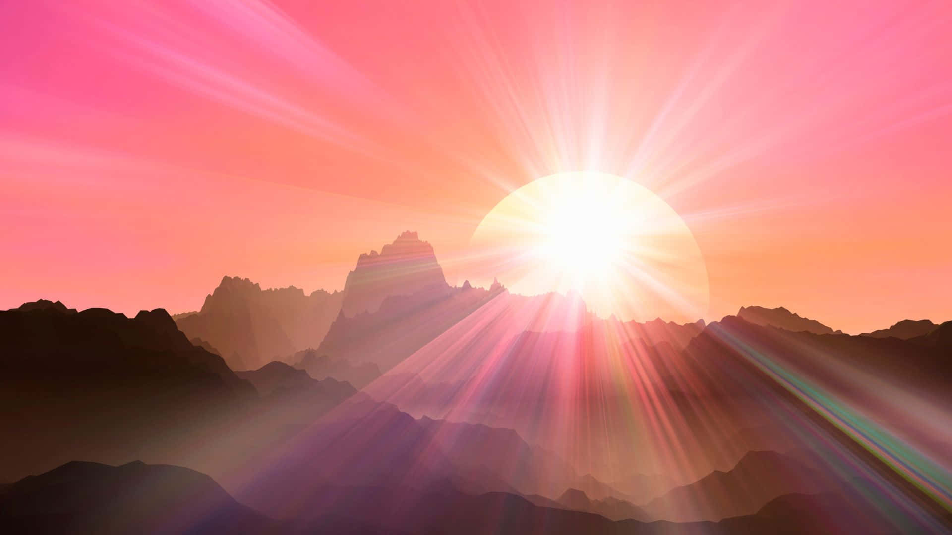 시계가 똑딱거리며 태양이 수평선 위로 떠오릅니다. 배경화면