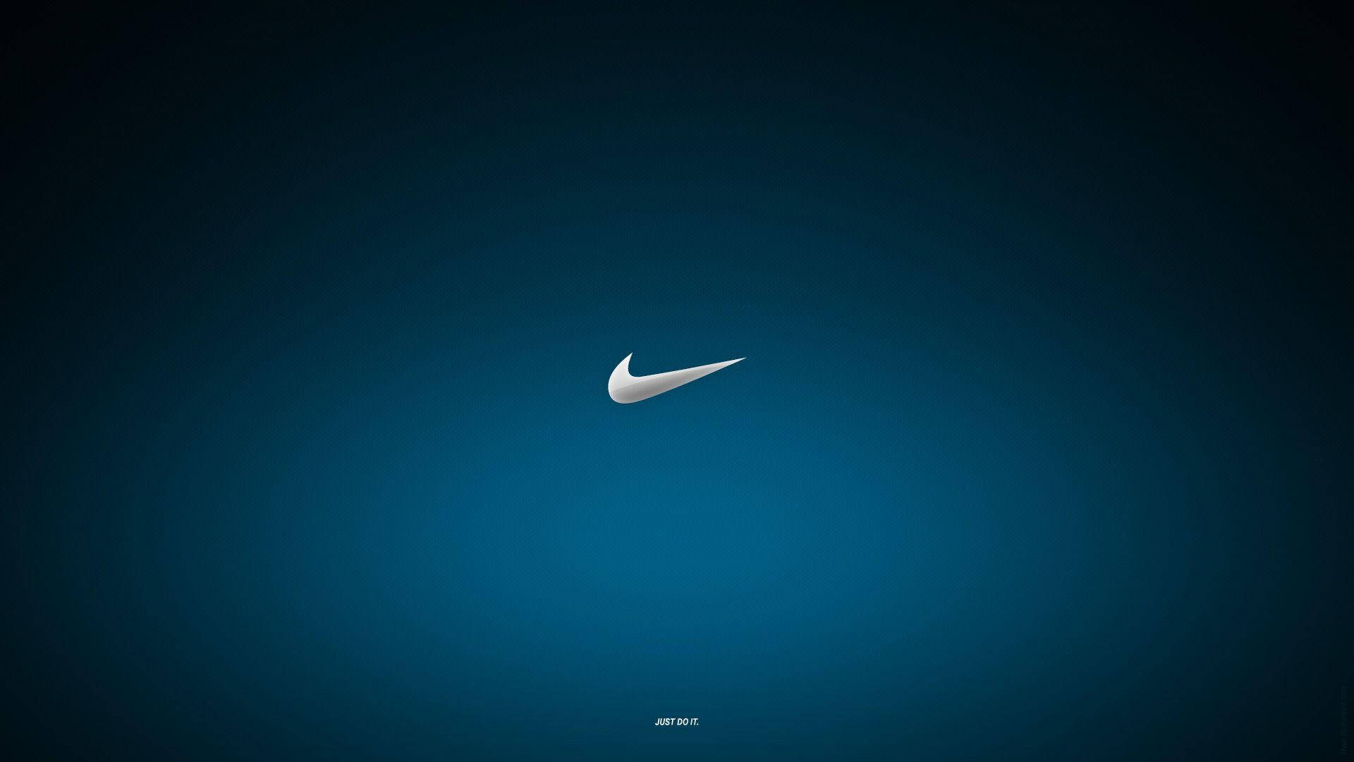 시원한 블루 그라데이션 나이키 로고 배경화면