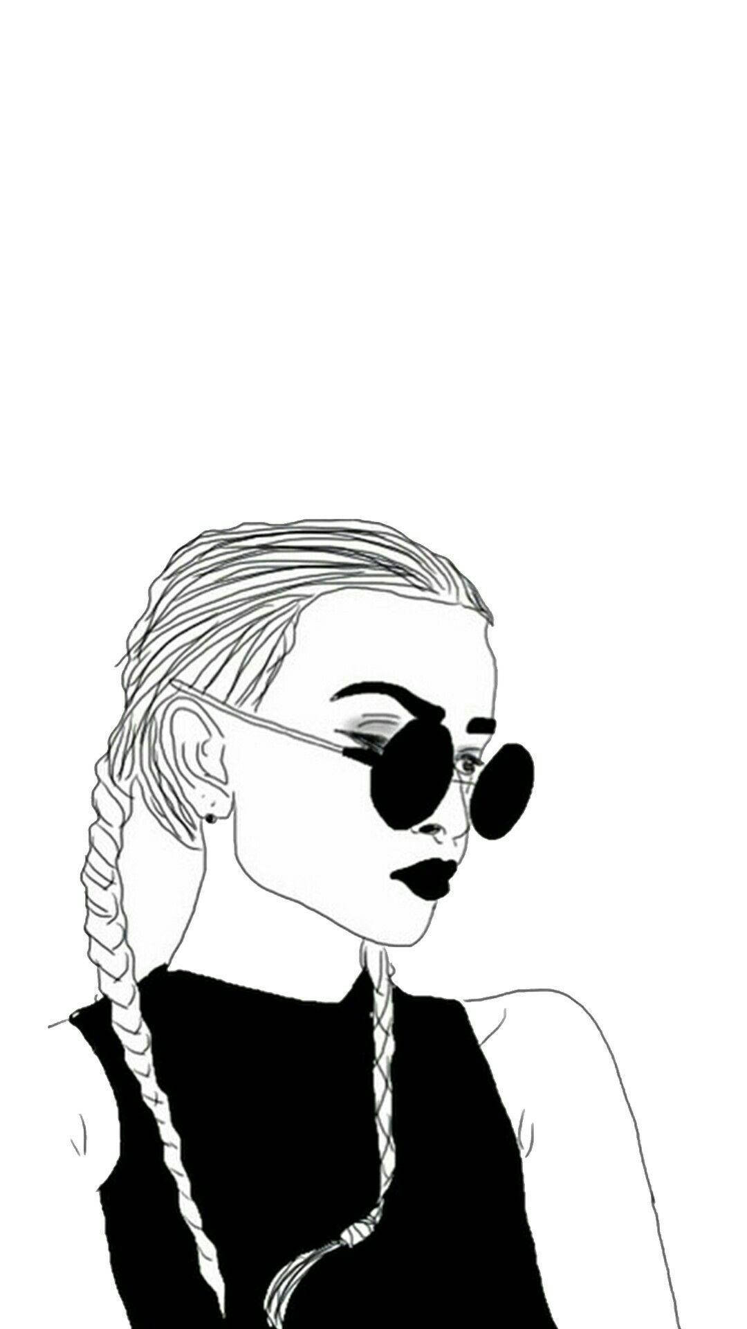 시크한 땋은 머리 소녀 배경화면