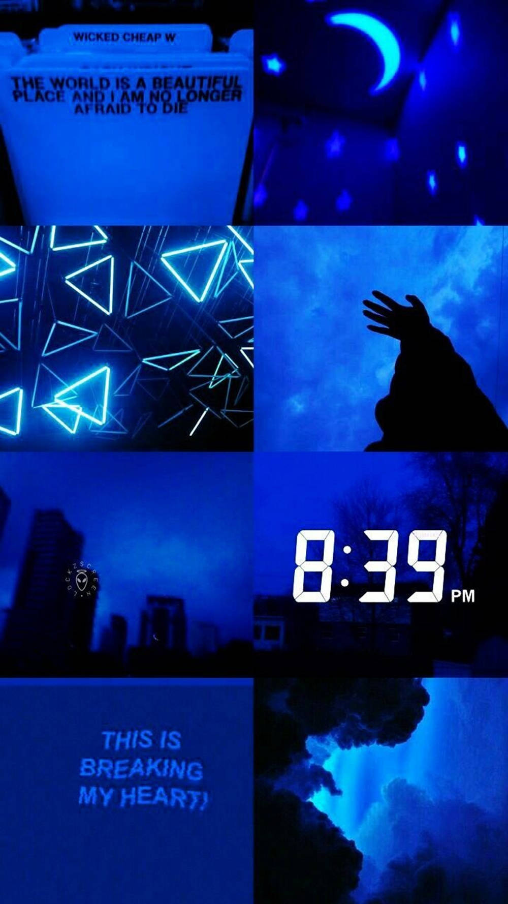 신비로운 블루 미학 텀블러 배경화면