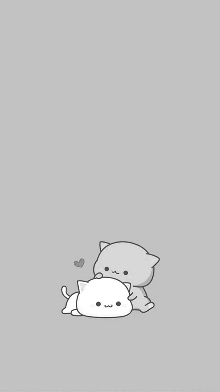 신비로운 흑백 만화 고양이 배경화면