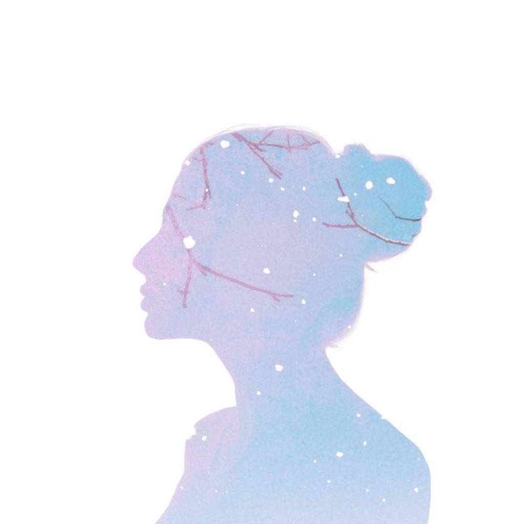 실루엣 눈 소녀 미학 배경화면