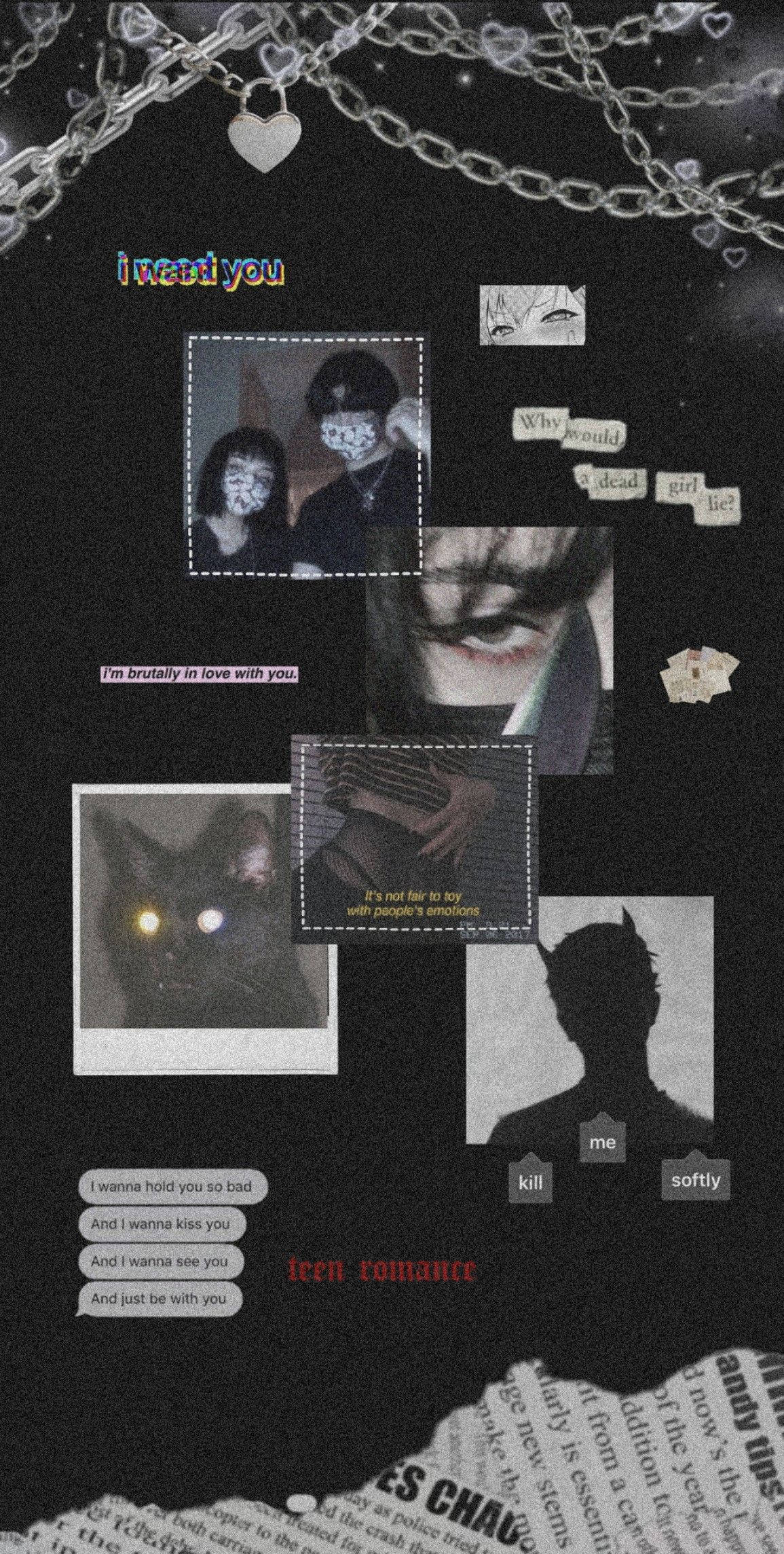 심플 블랙 E-걸 미학 배경화면