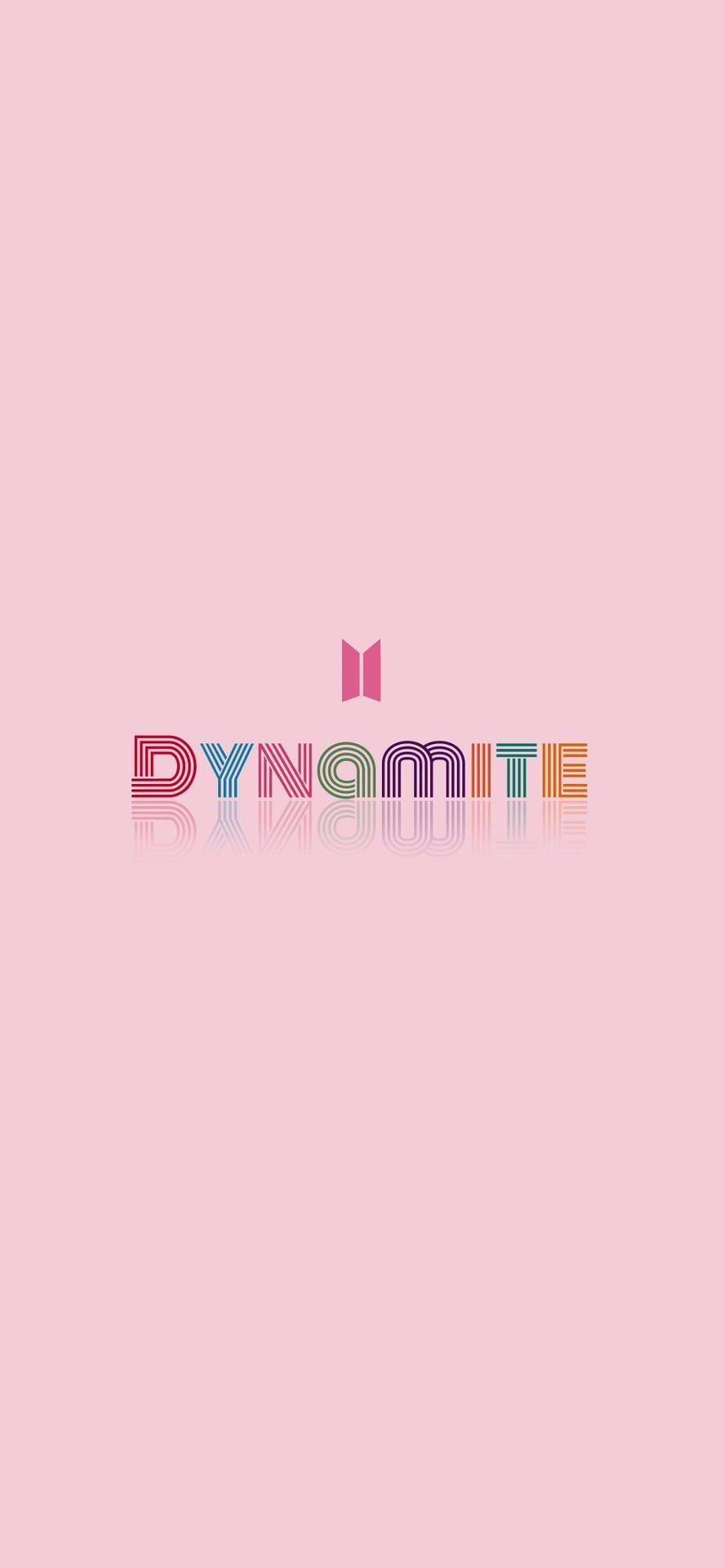 심플한 핑크 BTS 다이너마이트 로고