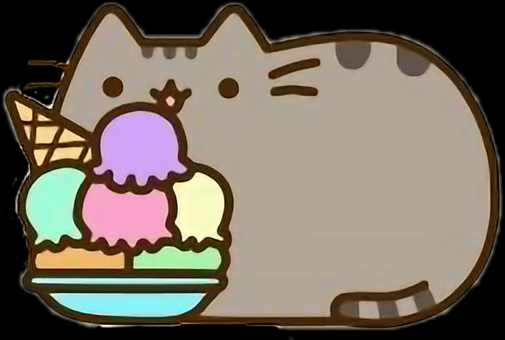 아이스크림 든 푸신 배경화면