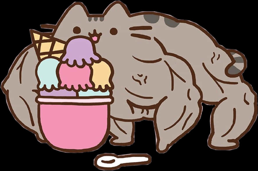 아이스크림을 든 푸신 배경화면