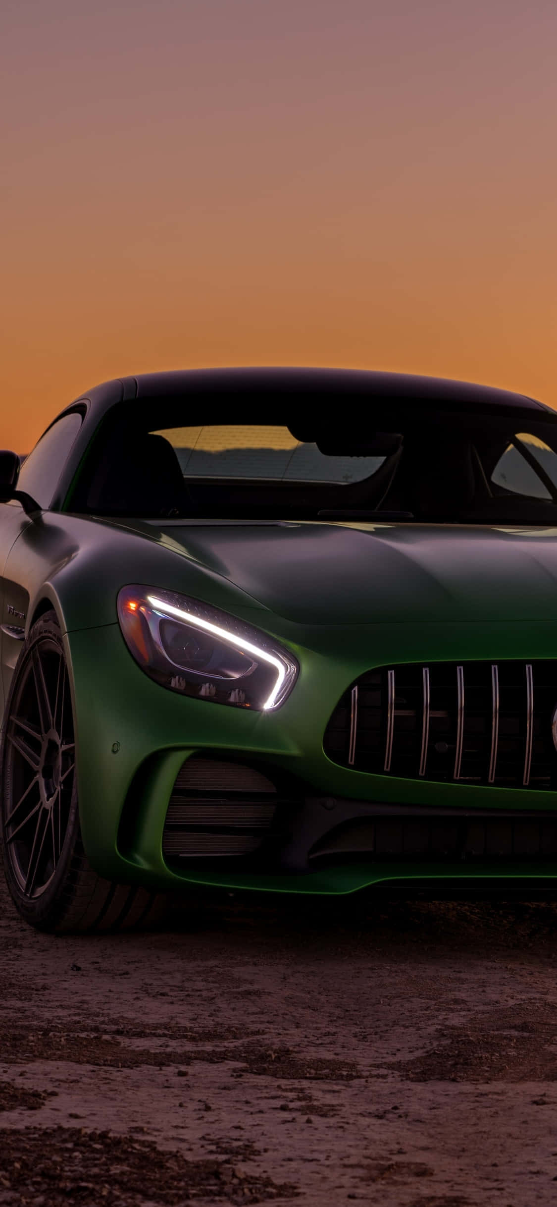 아이폰 X AMG GT-R 배경 그린 메르세데스 AMG 배경화면