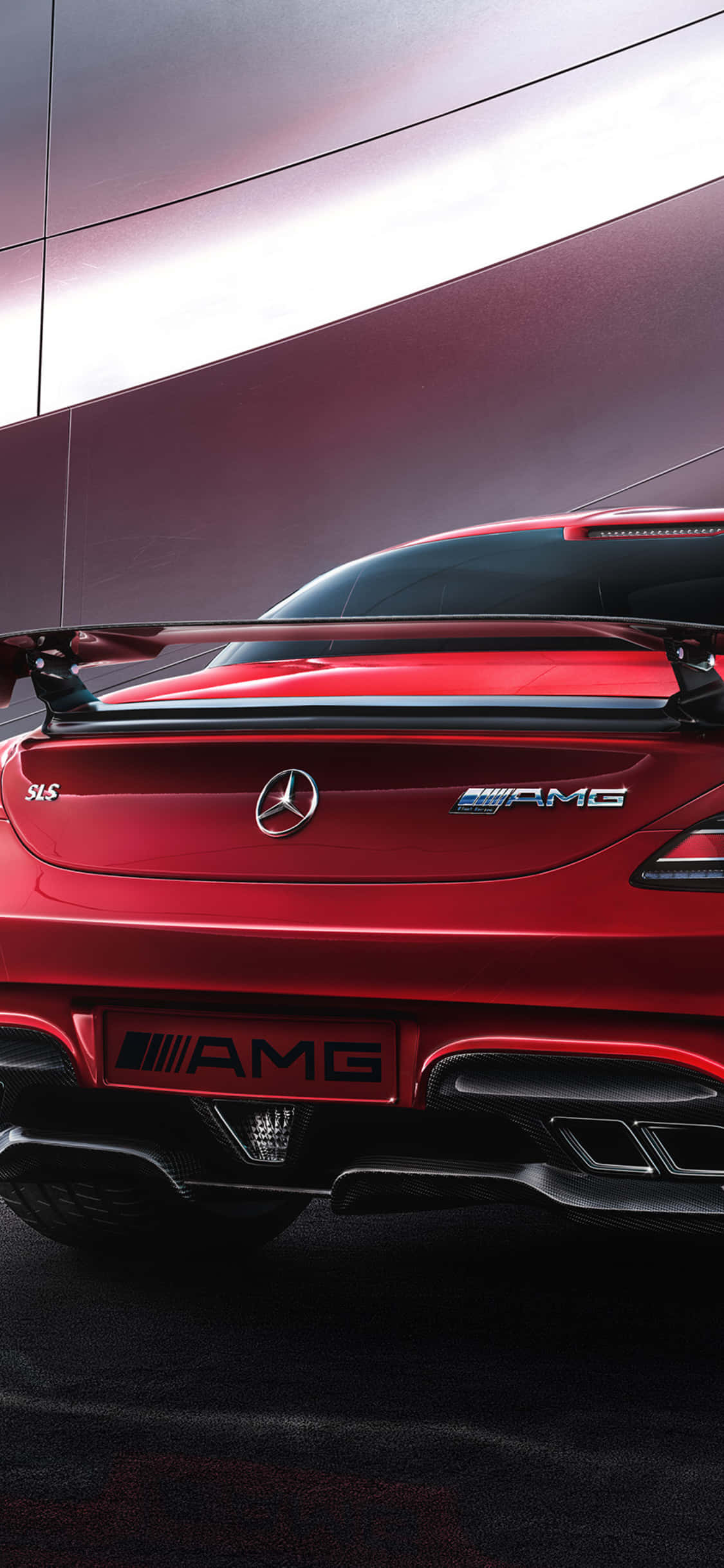 iPhone X AMG GT-R 배경화면 레드 트렁크 오브 AMG GT 배경화면