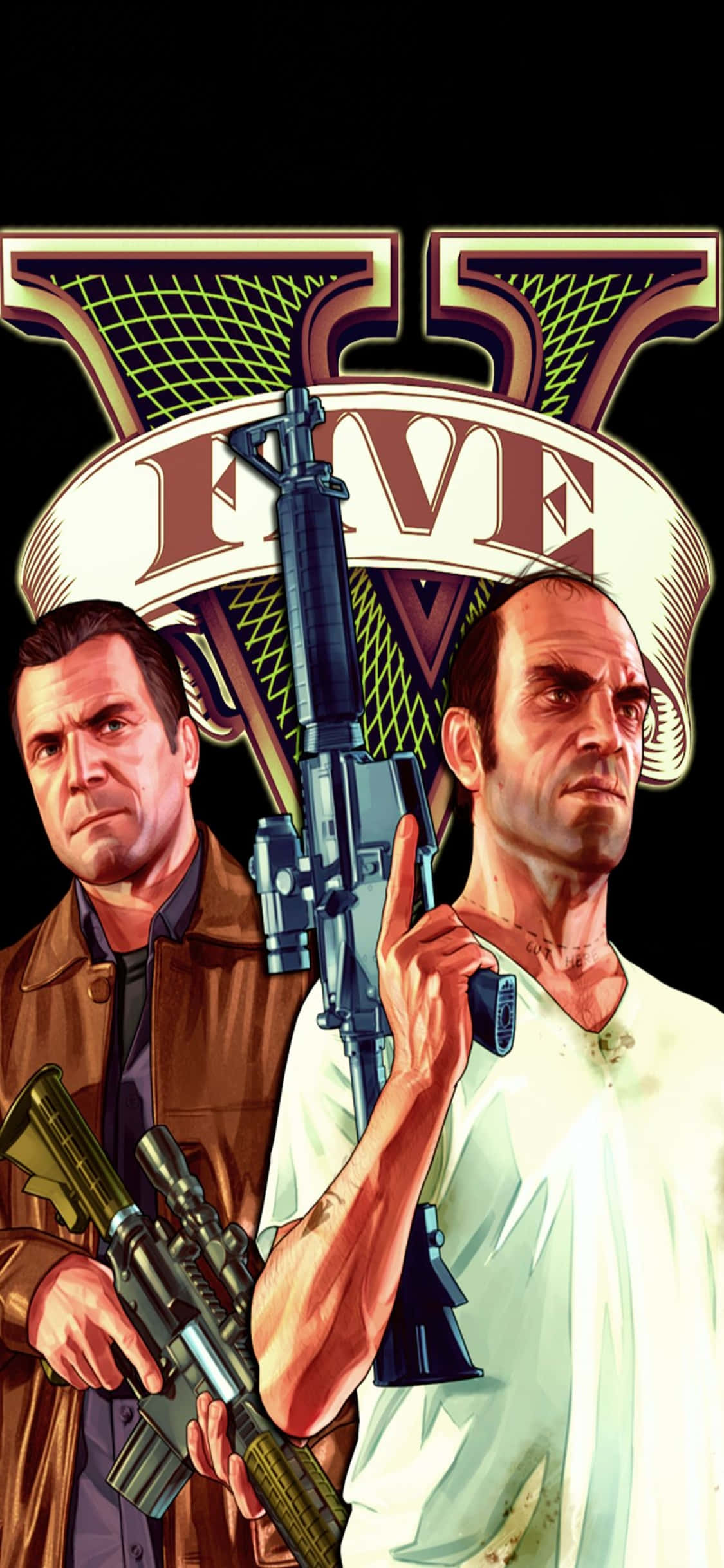 아이폰 X GTA V 배경 마이클 & 트레버 배경화면