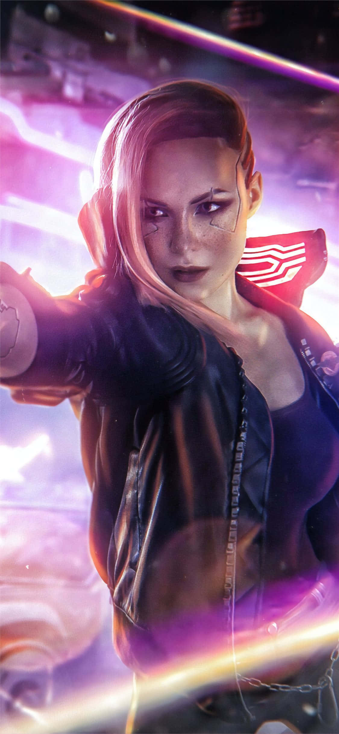 iPhone X Cyberpunk 2077 배경화면 용병 Valerie 배경화면
