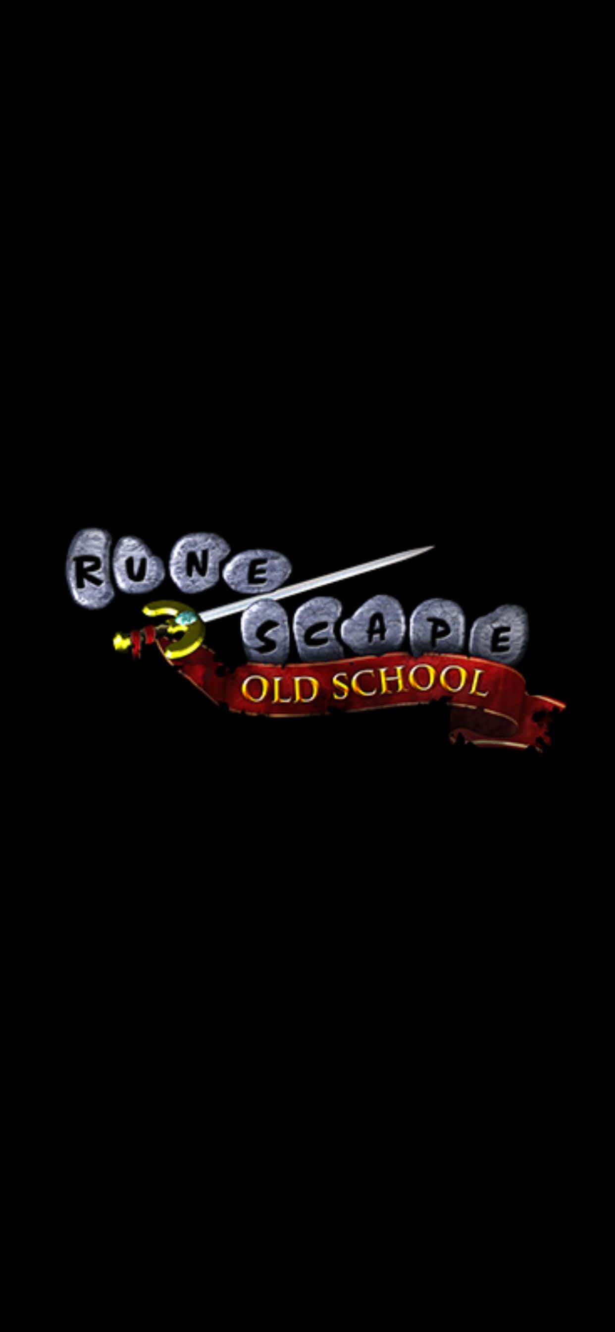 iPhone Xs Max Runescape Oldschool 로고 검정 배경화면
