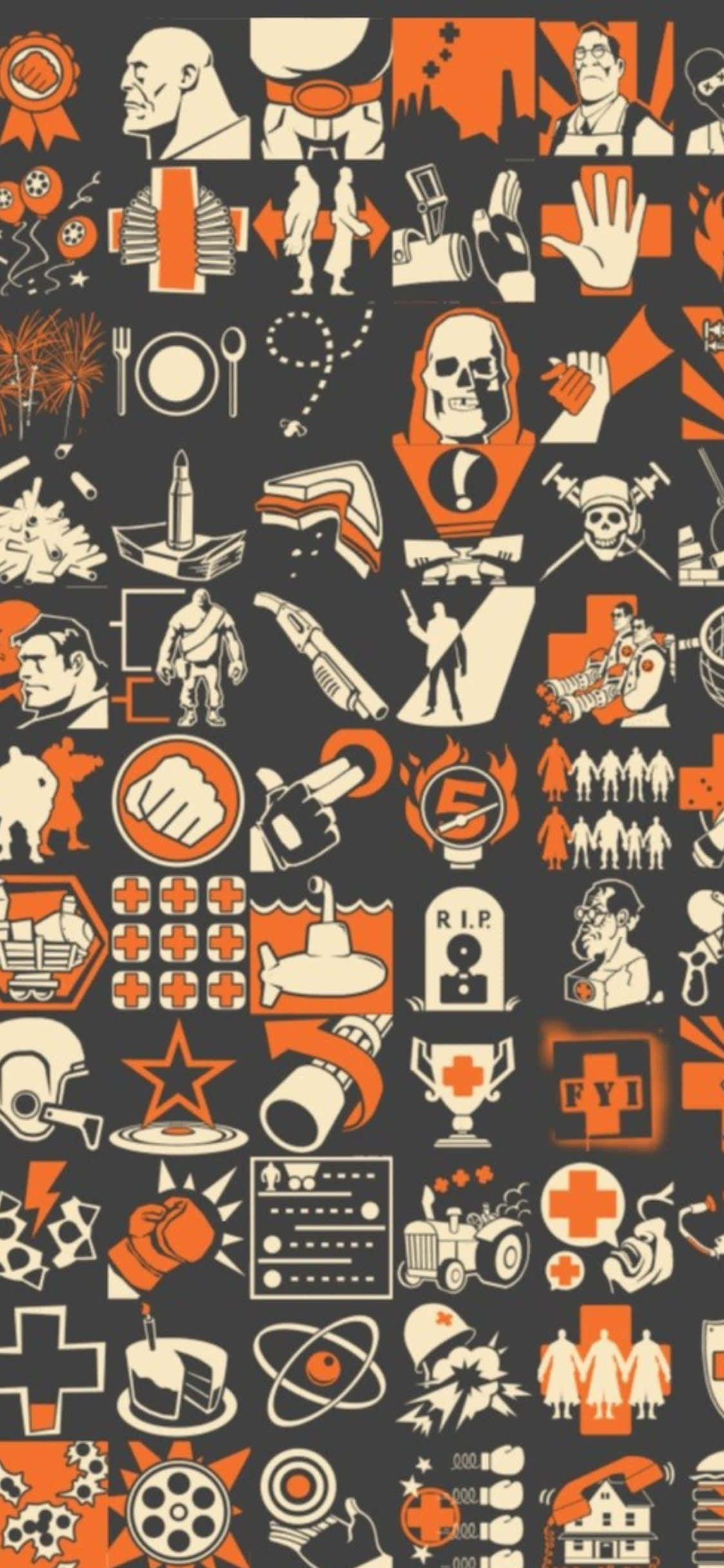 아이폰 Xs TF2 배경 로고와 데칼 배경화면