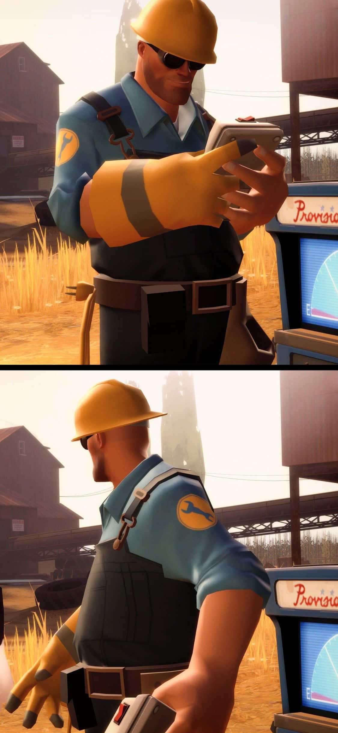 아이폰 Xs TF2 배경화면 디스펜서를 설치하는 엔지니어 배경화면