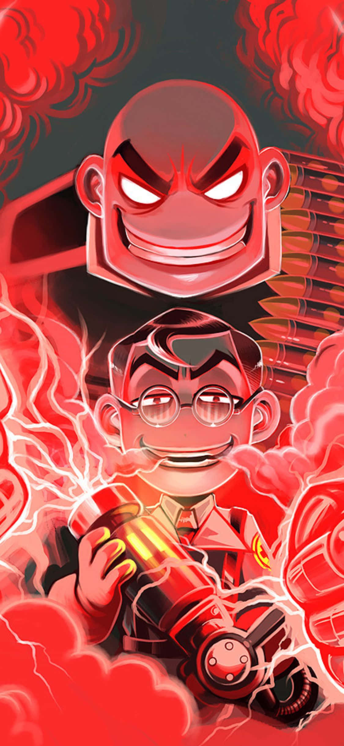iPhone XS Team Fortress 2 Animated Heavy And Medic 배경 배경화면