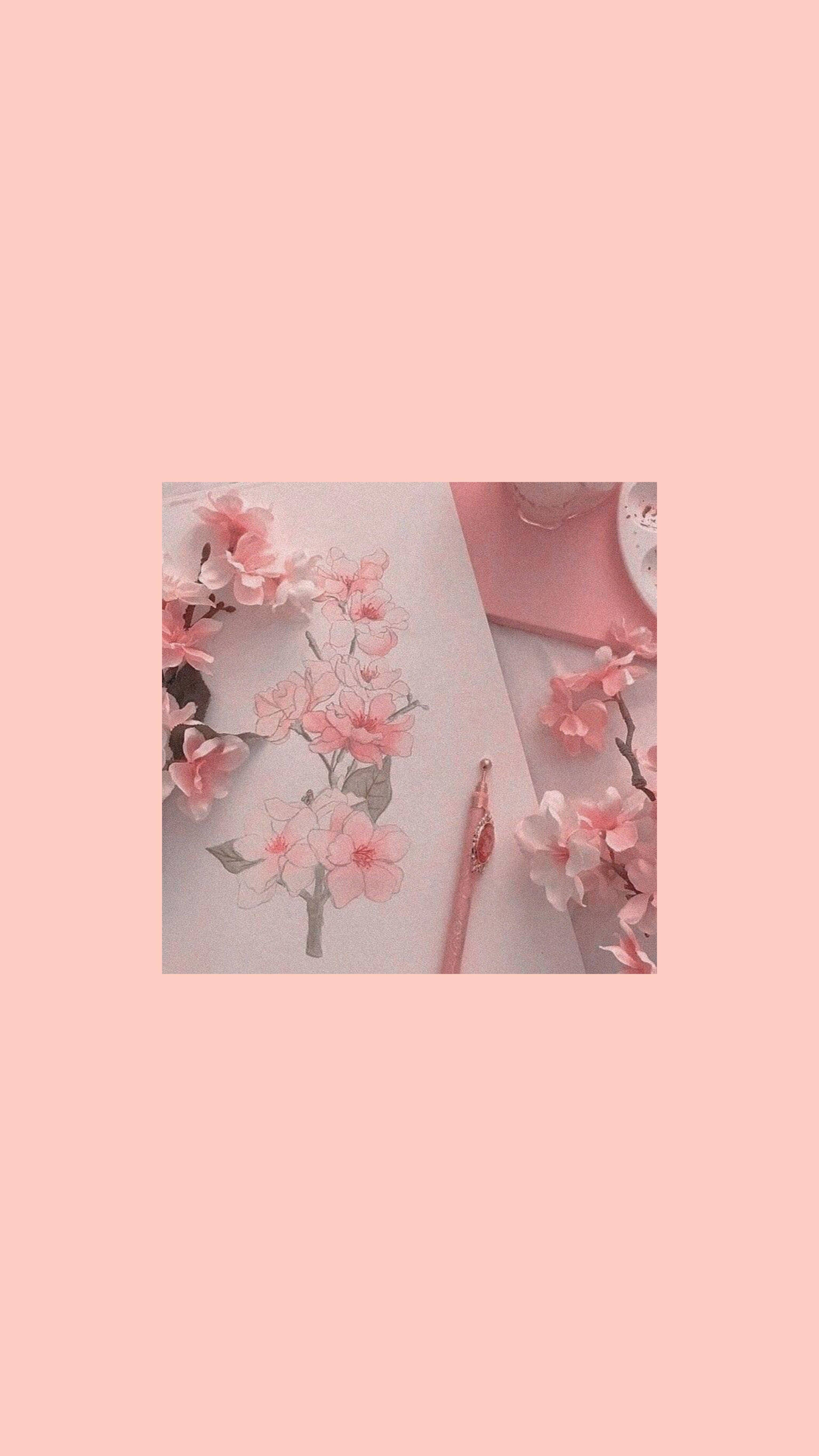 아이폰 핑크 감성 문구류 배경화면