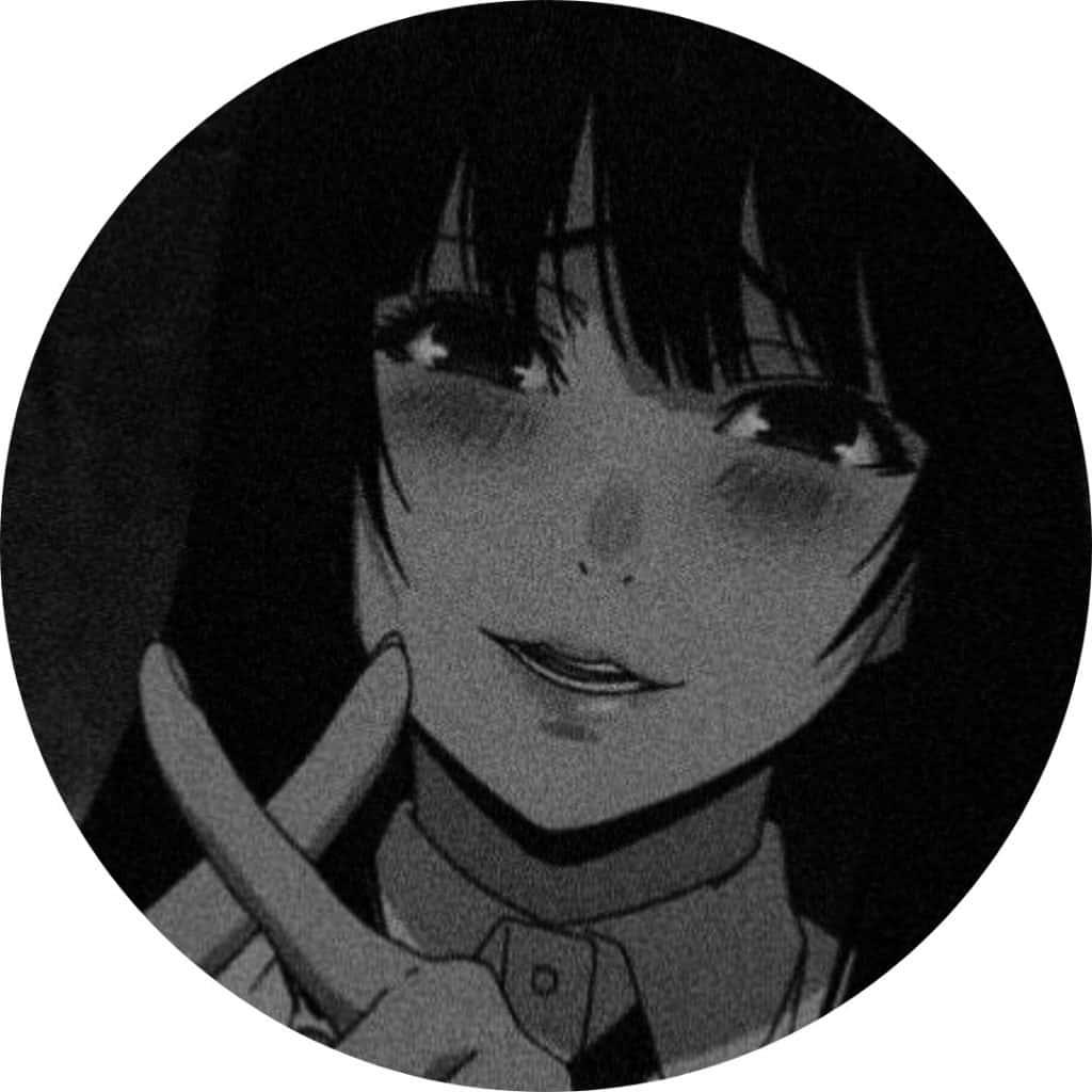애니 소녀 흑백 프로필 사진 배경화면