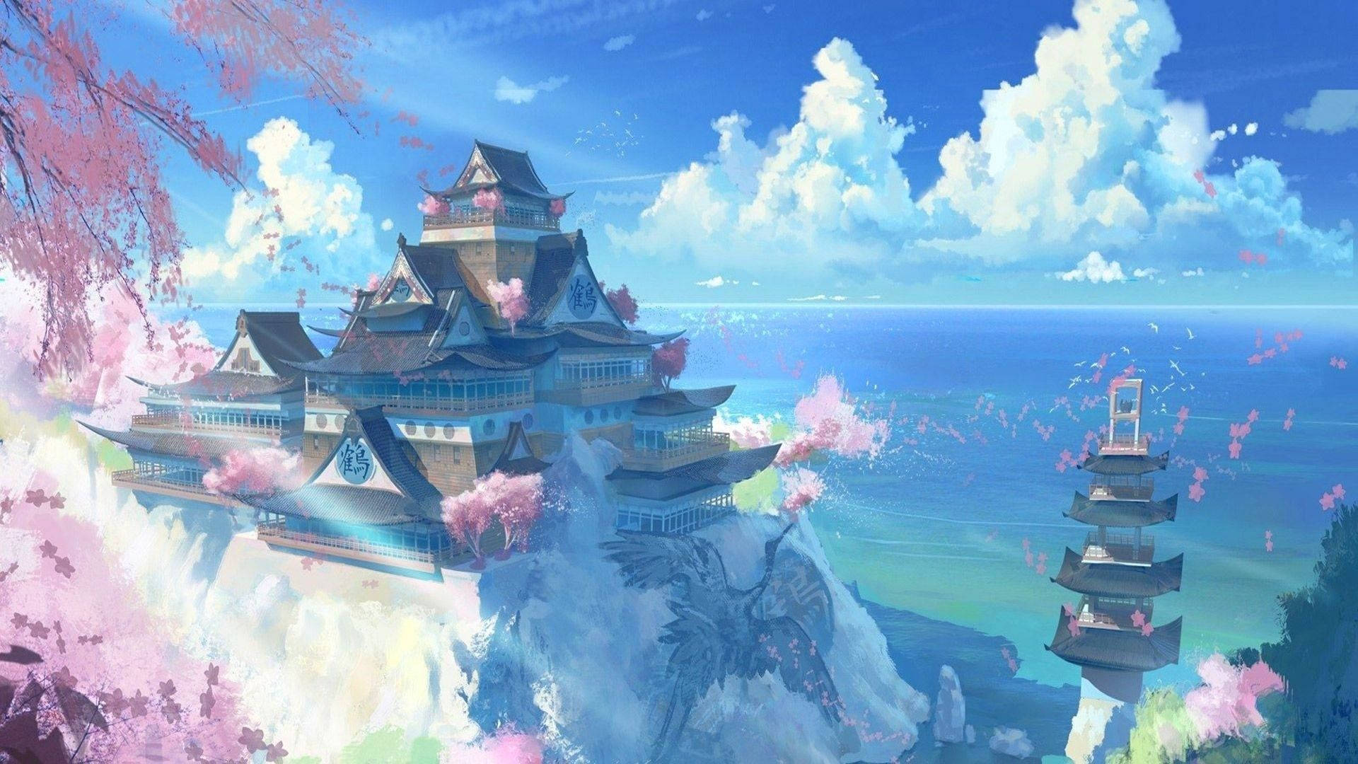 애니메이션 사원 커버 배경화면