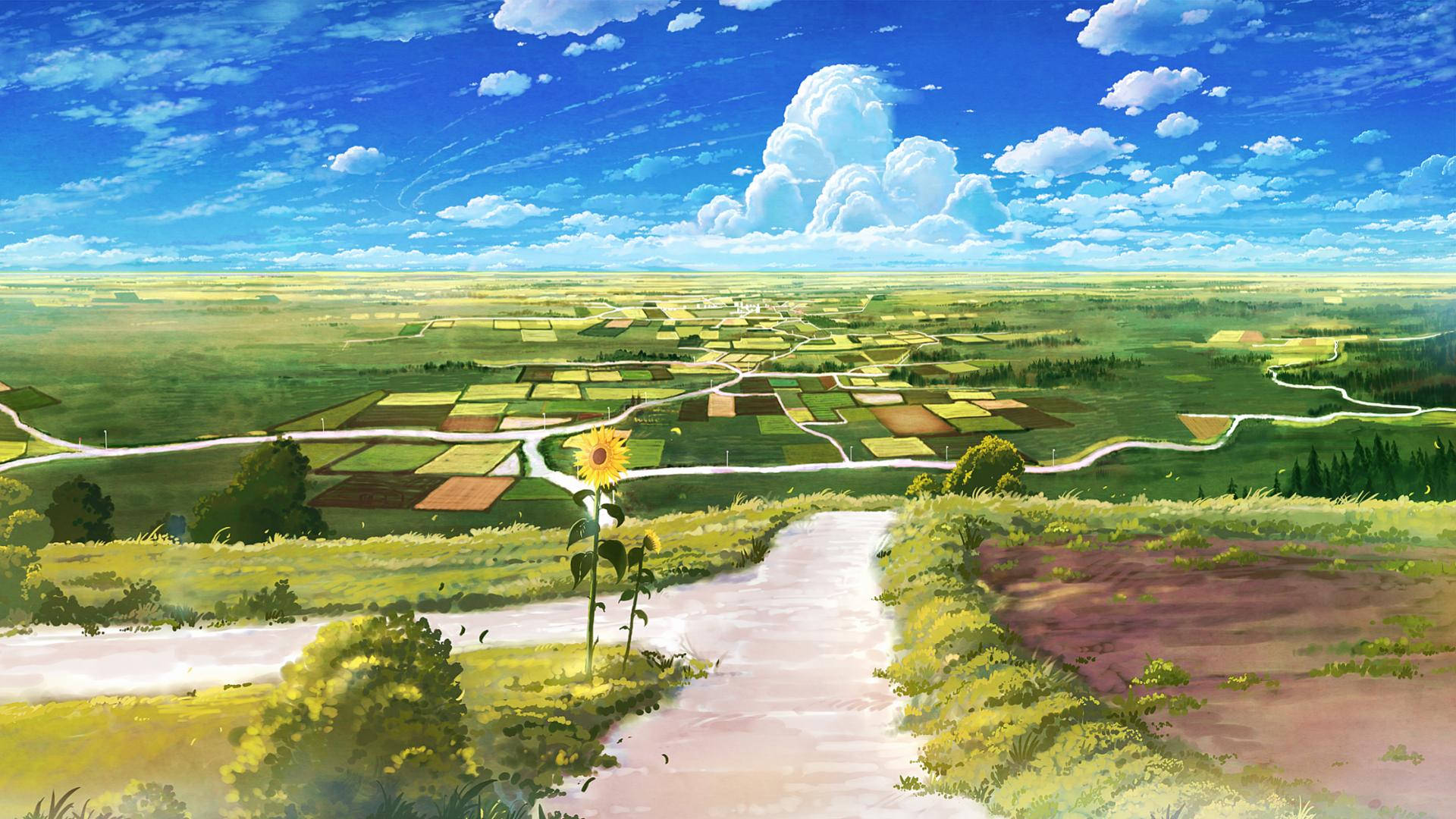 애니메이션 풍경 농지 배경화면