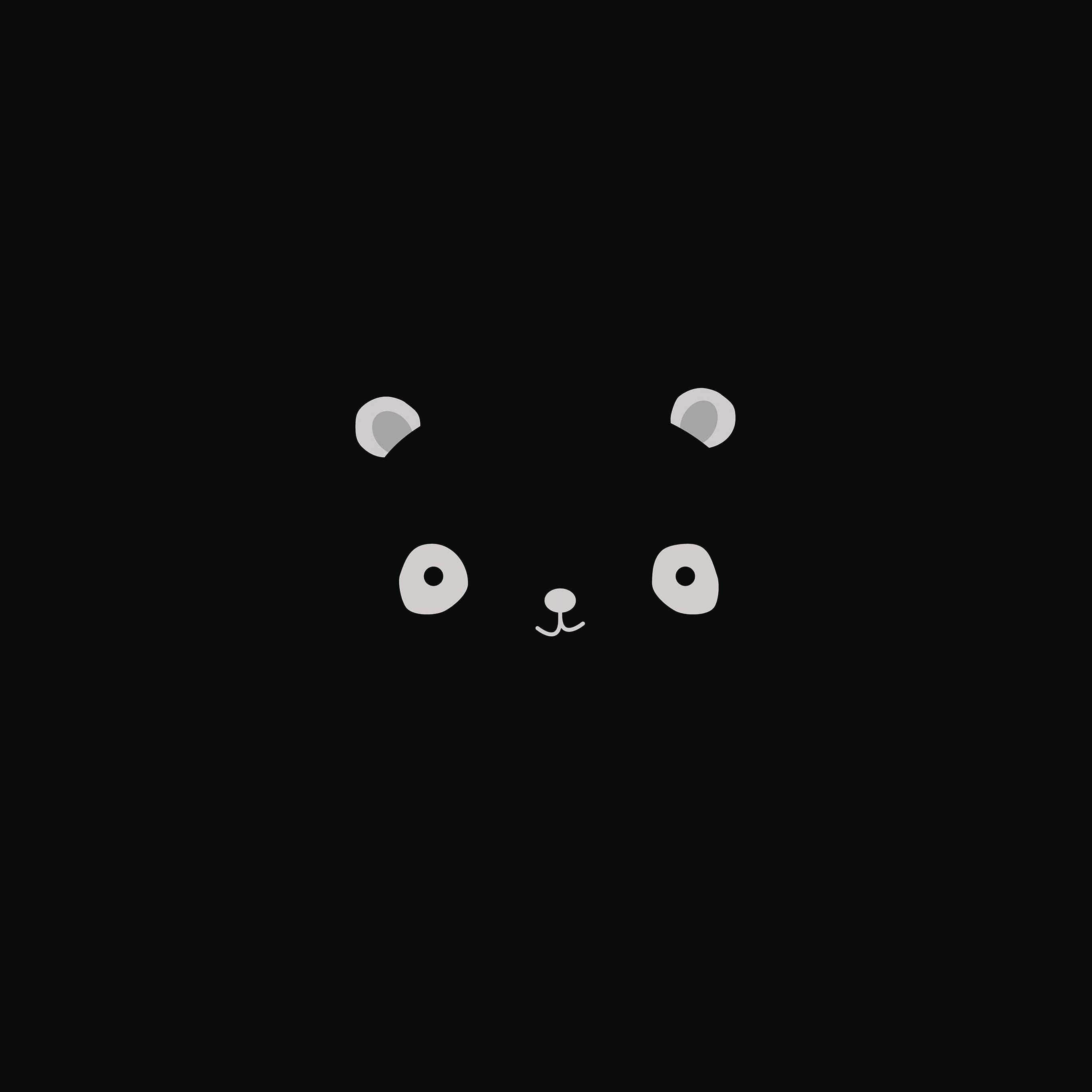 어두운 귀여운 곰 얼굴 아이패드 배경화면