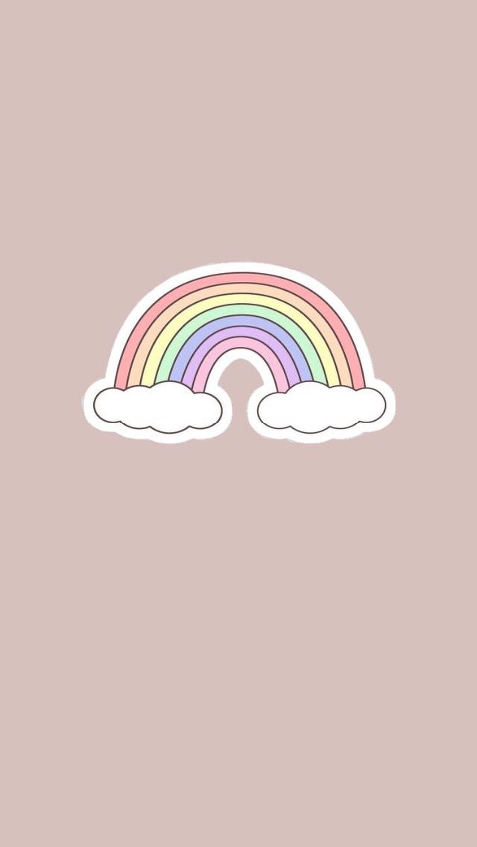 에스테틱 레인보우 파스텔 벡터 아트 배경화면