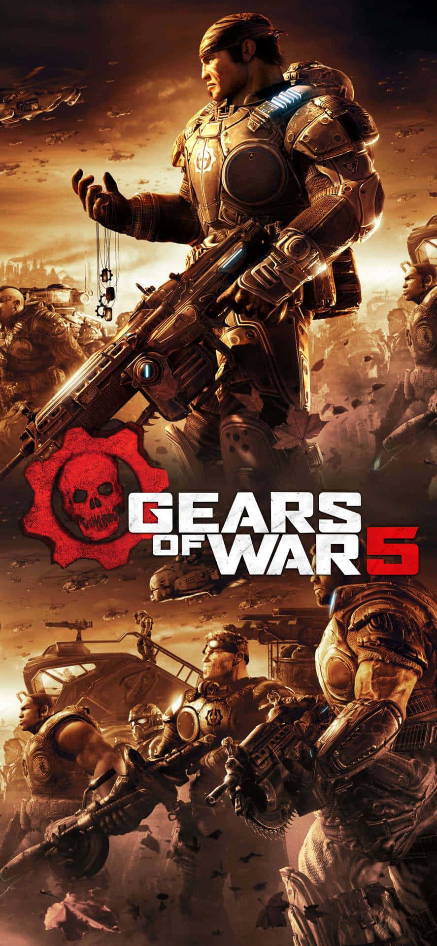 여러 캐릭터 포스터 iPhone XS Gears Of War 5 배경 배경화면