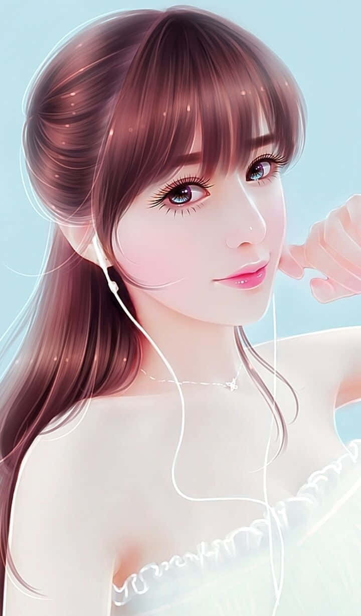 예쁜 소녀 디지털 아트 그림 배경화면