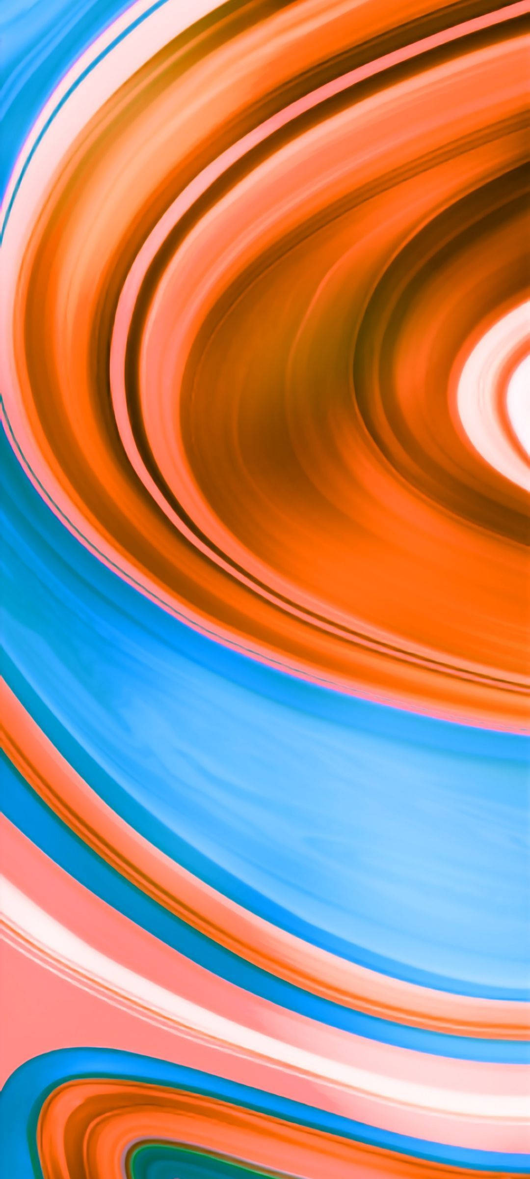 오렌지와 블루 그라데이션의 생생하고 모던한 Redmi 9 배경화면