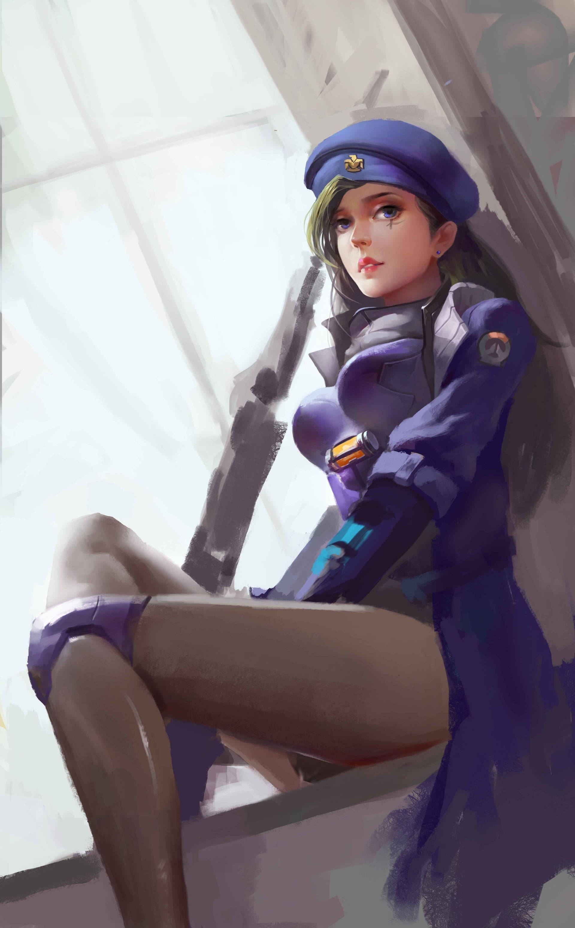 오버워치 폰 아나 총 그림 배경화면