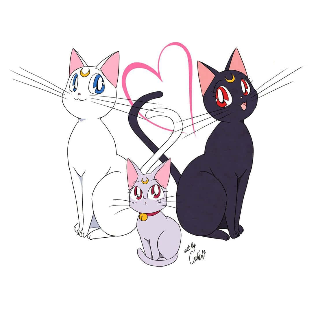 온화한 마음을 지닌 강렬한 고양이 - 애니메이션 캣 배경화면