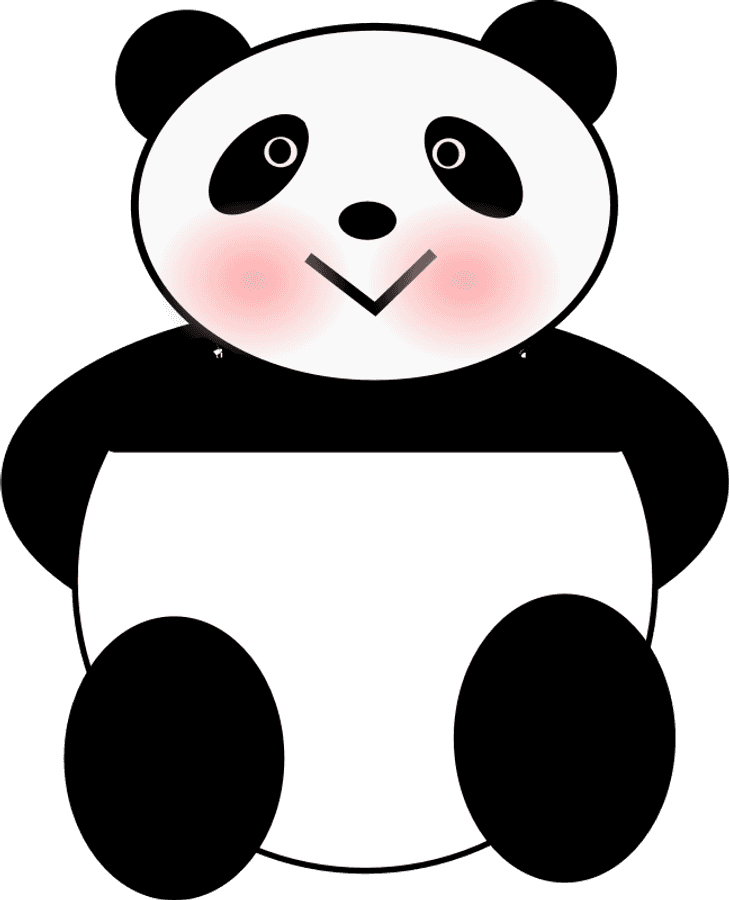 웃는 만화 팬더 그래픽 배경화면