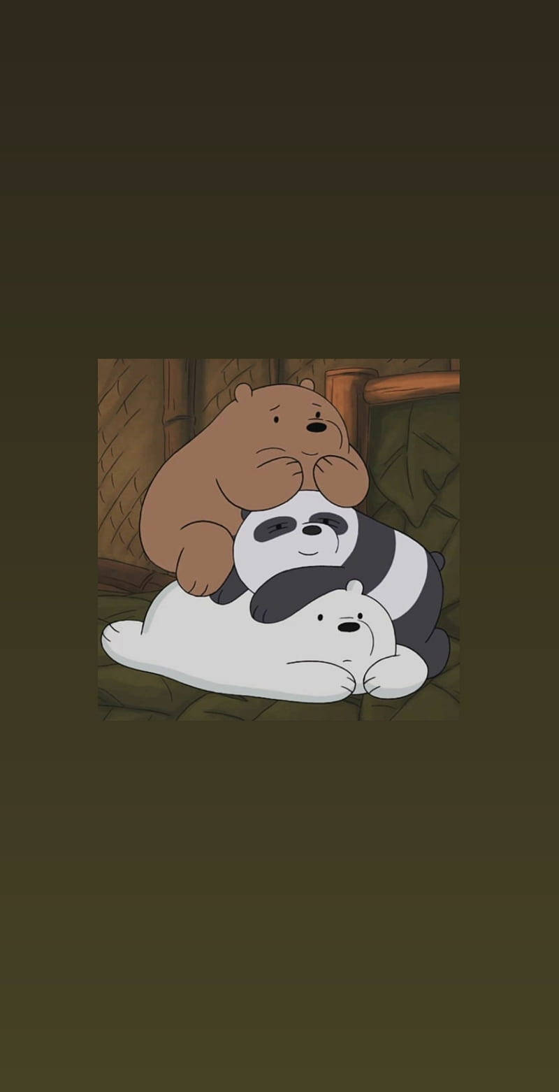 위 베어 베어스 귀여운 포개진 카툰 배경화면