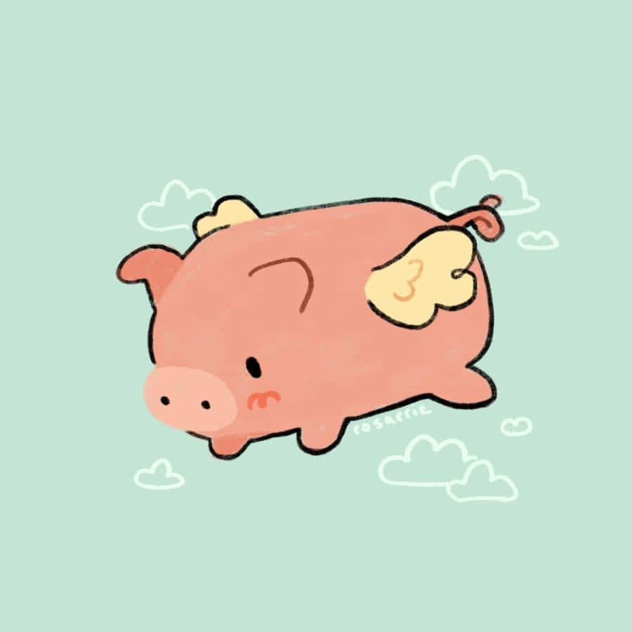 이 귀여운 돼지는 세상 탐험을 시작할 날을 기다리고 있어요! 배경화면