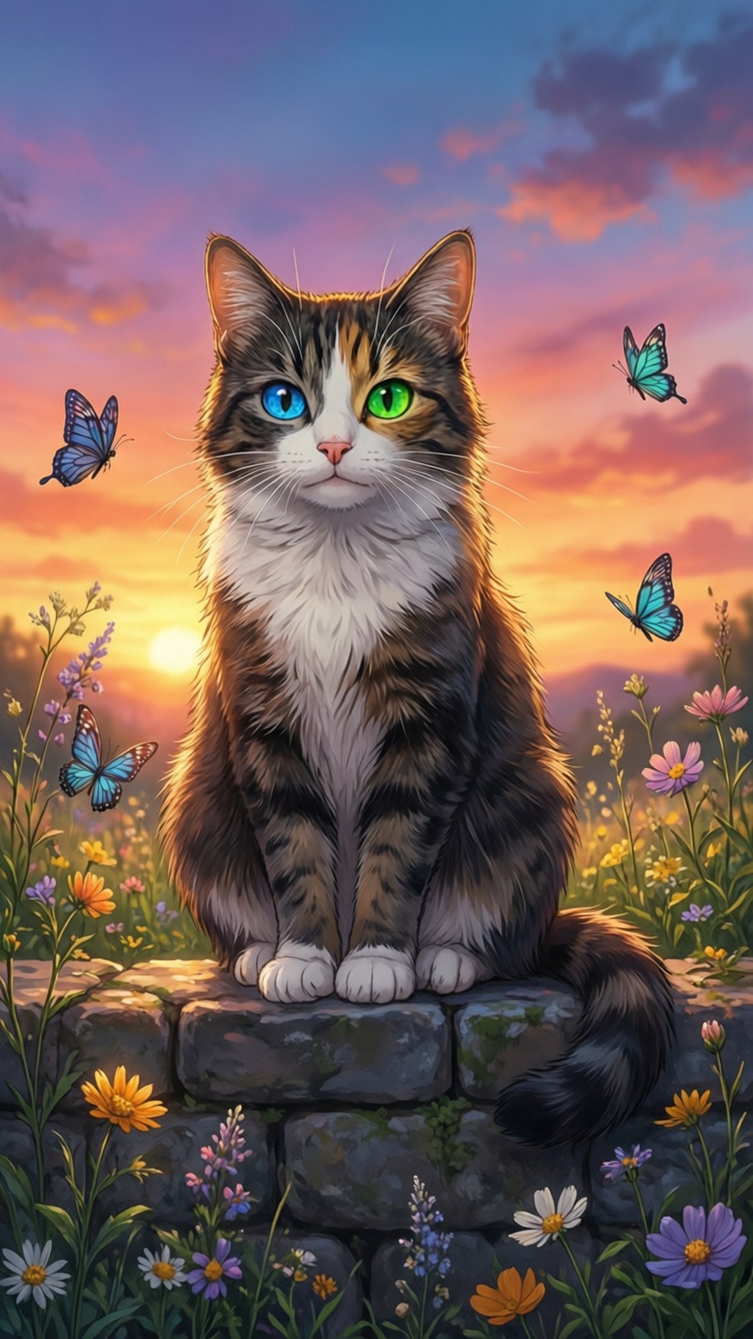 이색안 고양이 배경화면