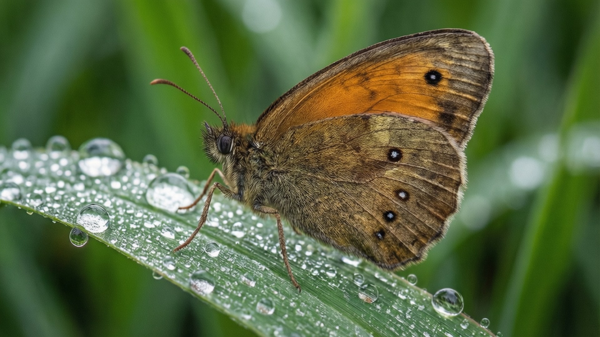 이슬 방울 나비 배경화면