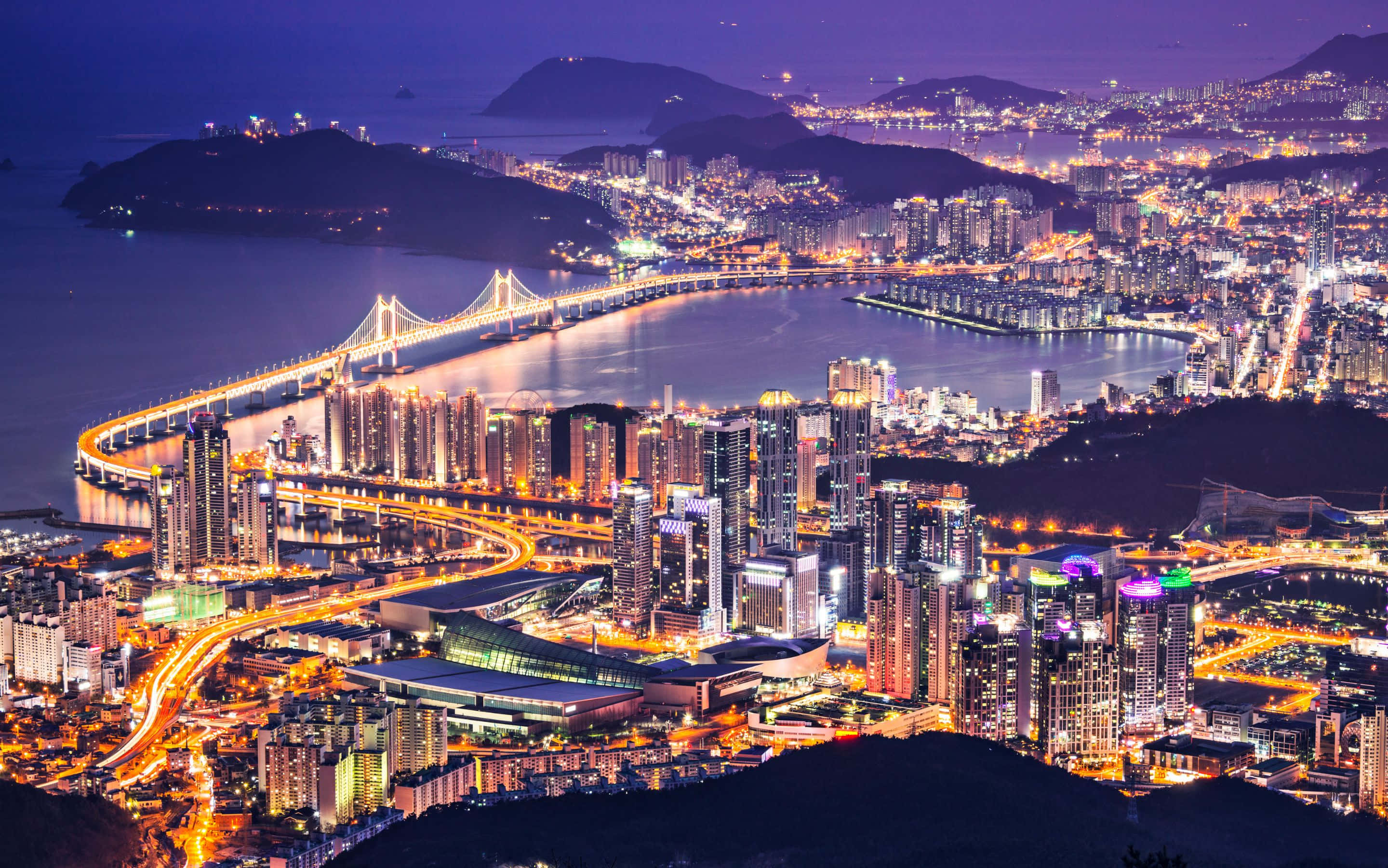 일몰의 장엄한 풍경 배경화면