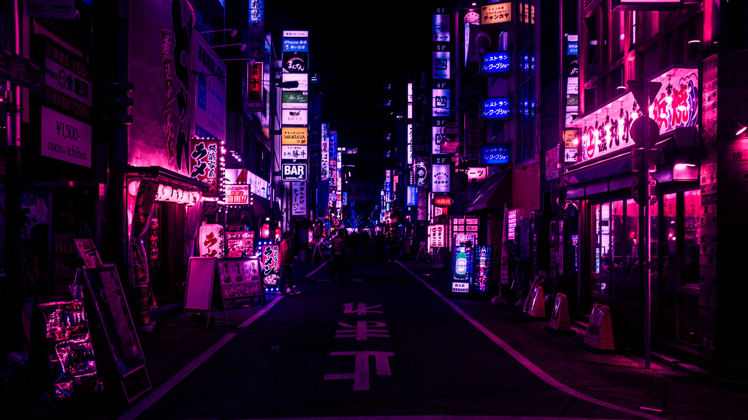 일본 도시 거리 퍼플 에스테틱 배경화면