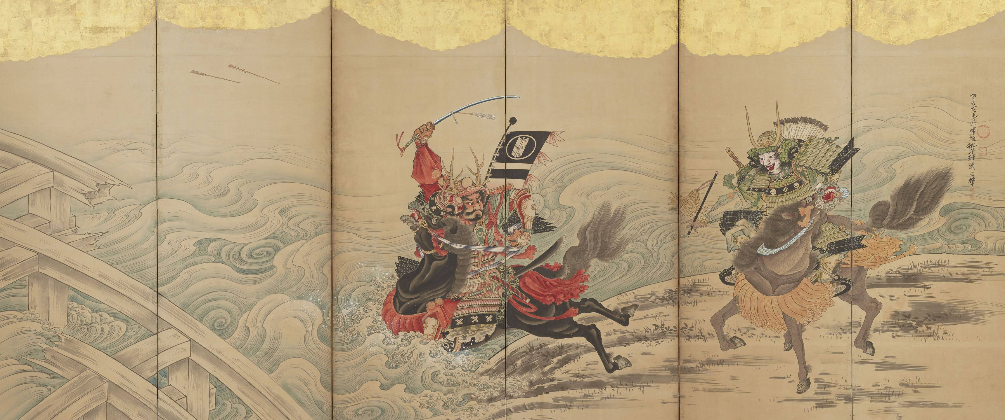 일본 사무라이 전통 회화 배경화면