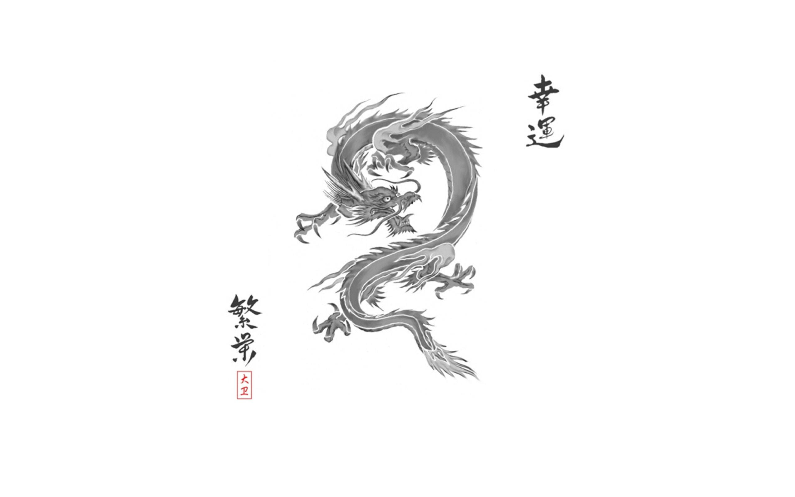 일본 용 아트 연필 일러스트 배경화면