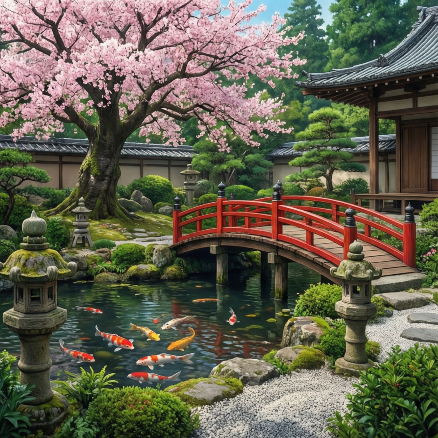 일본 정원의 평화 배경화면