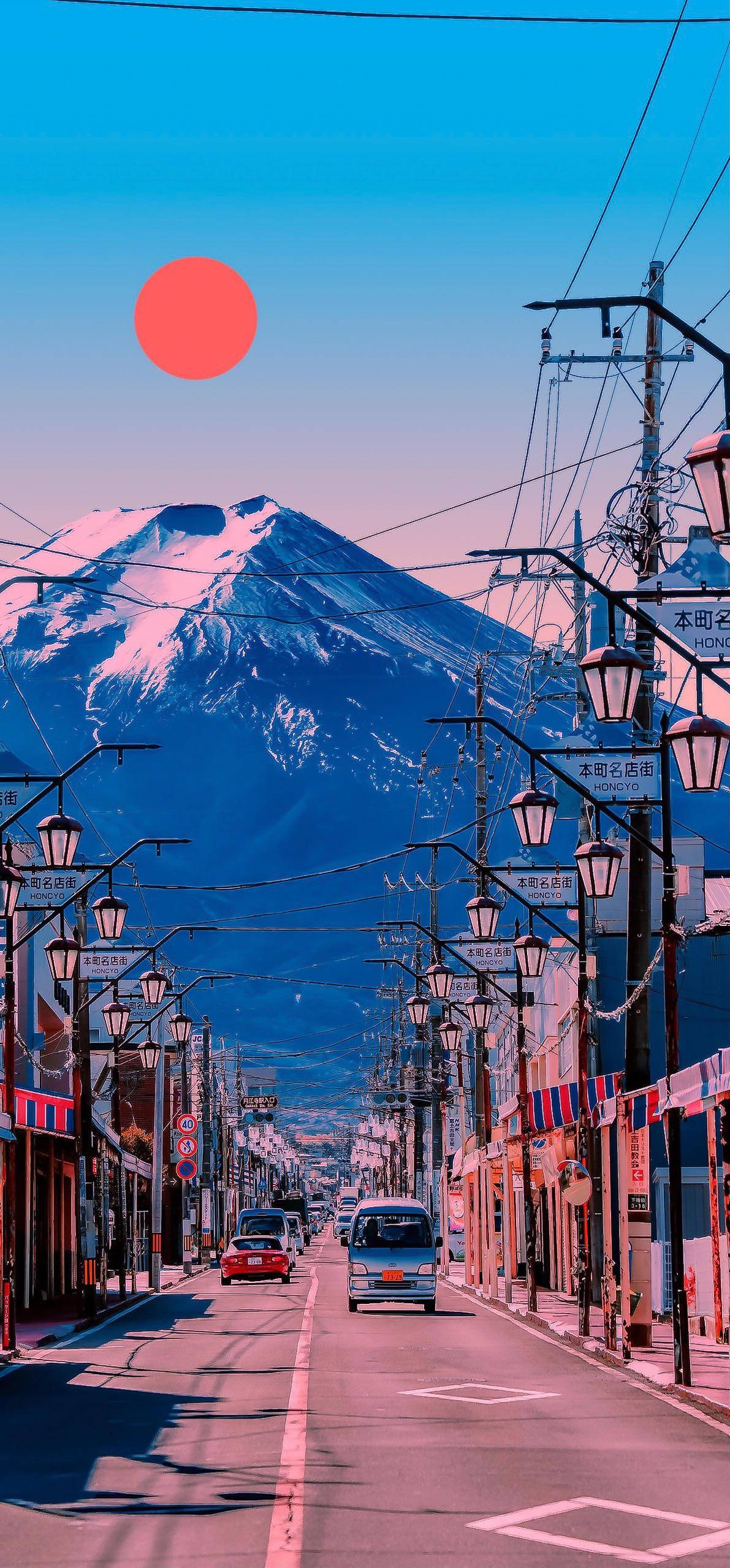 일본 후지산 분위기 배경화면