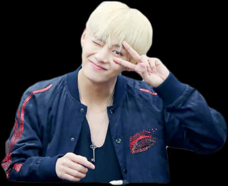 장난기 가득 윙크 포즈 태형 배경화면